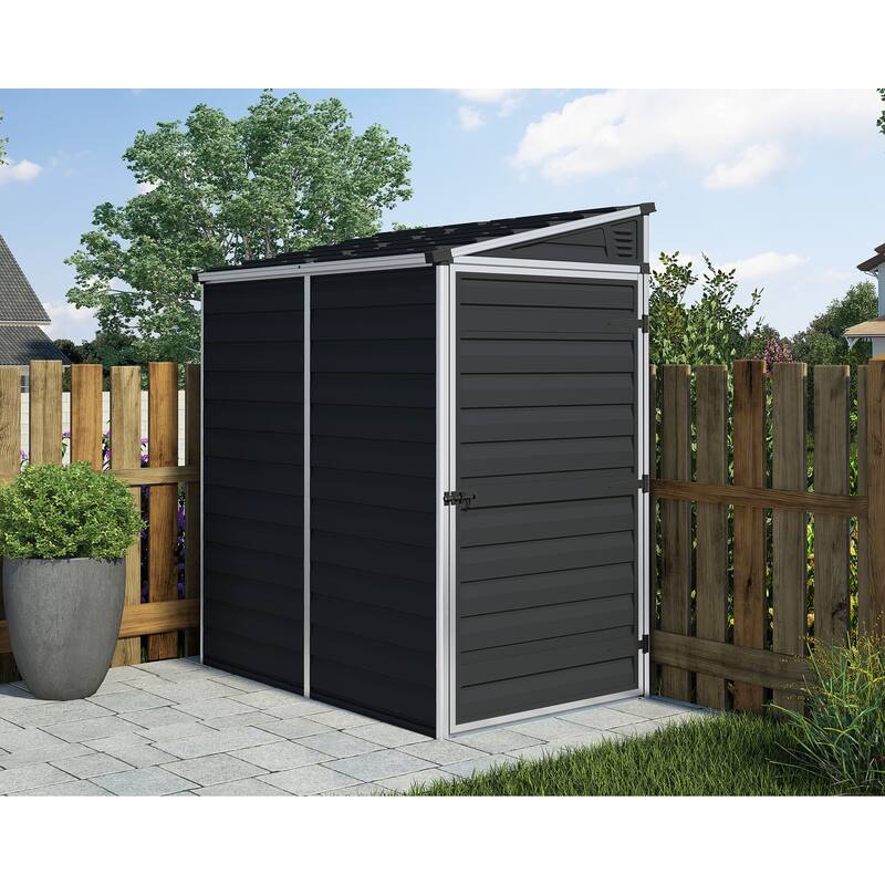 Skylight 6 ft. Midnight Grey Garden Outdoor Storage Shed - 4ft. x 6ft. PENT