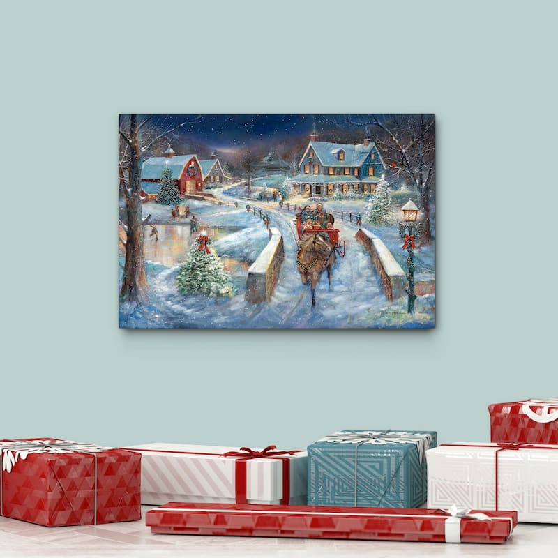 Moonlit Skaters-Premium Gallery Wrapped Canvas - Ready to Hang