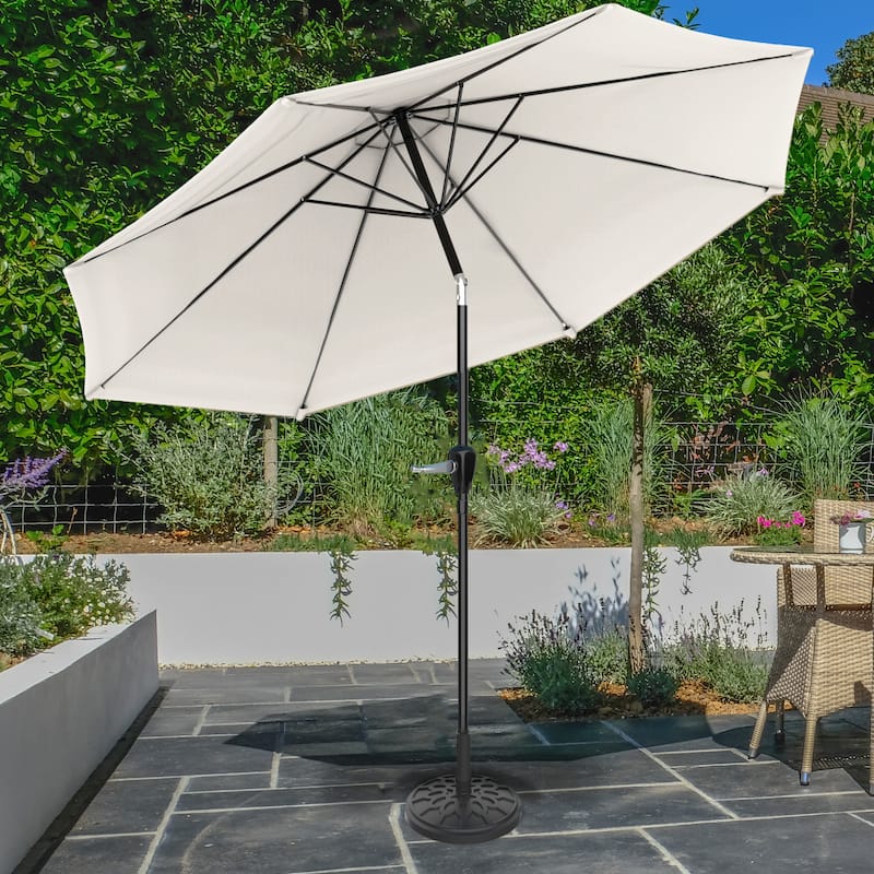 Pure Garden 10-Foot Outdoor Tilting Patio Umbrella with Base