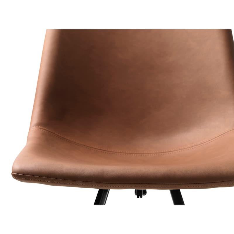 Rye Studio Faux Leather Chairs with Black Steel Legs, Set of 2