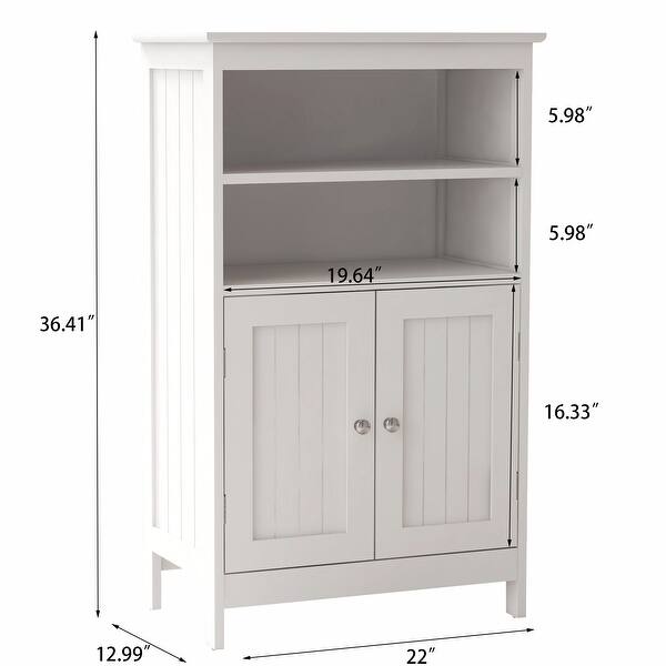 Bathroom Floor Freestanding 2 Doors and 2 shelfs Wood Storage