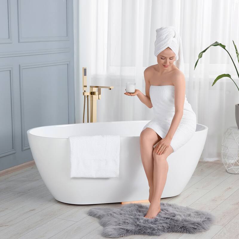 WOWOW Single-Handle Freestanding Tub Faucet with Handheld Shower