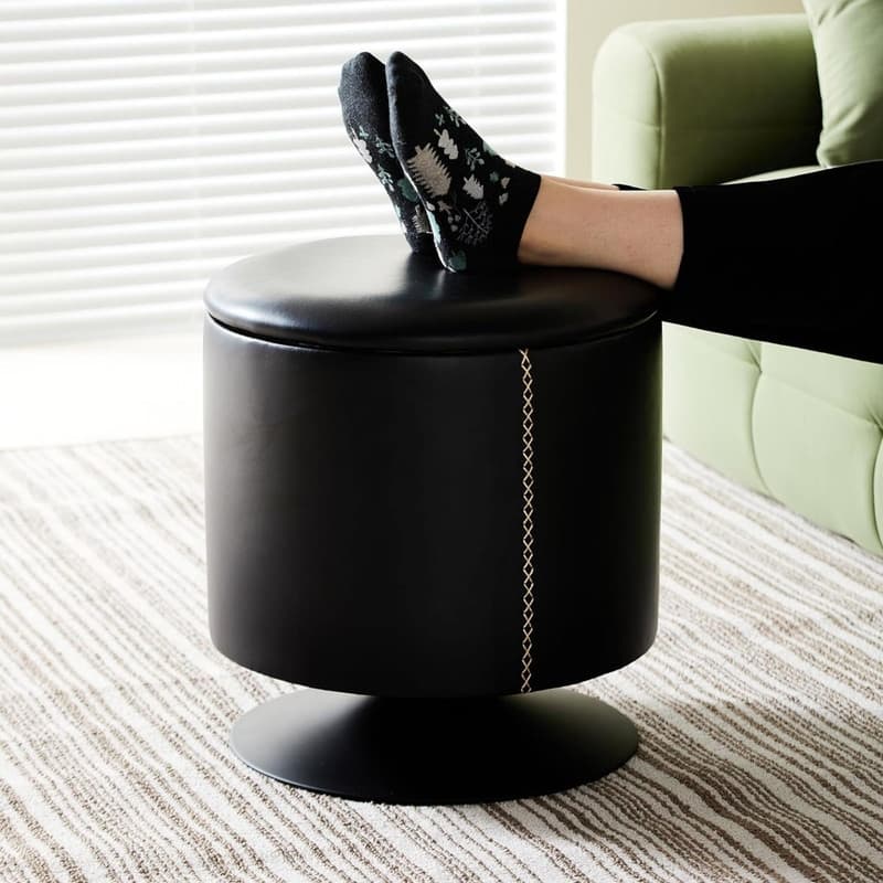 Faux Leather Ottoman Foot Rest(16.5" Wx18 H)