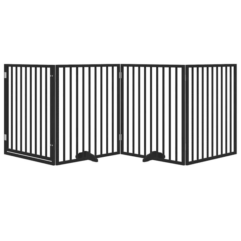 vidaXL Dog Gate Foldable Poplar Wood