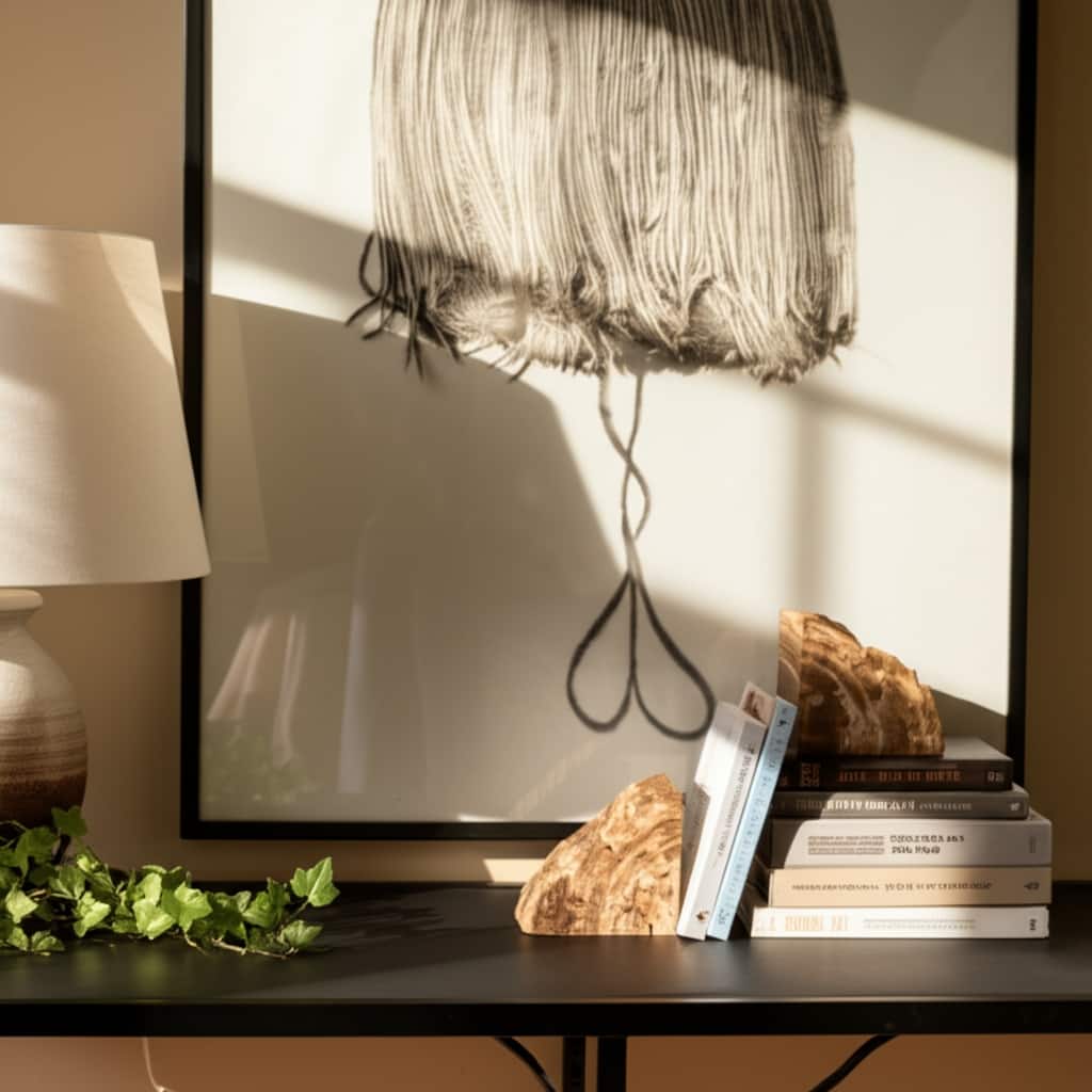 Modern Natural Wood Grain Book Ends -6", Brown - 6" x 2" x 6"