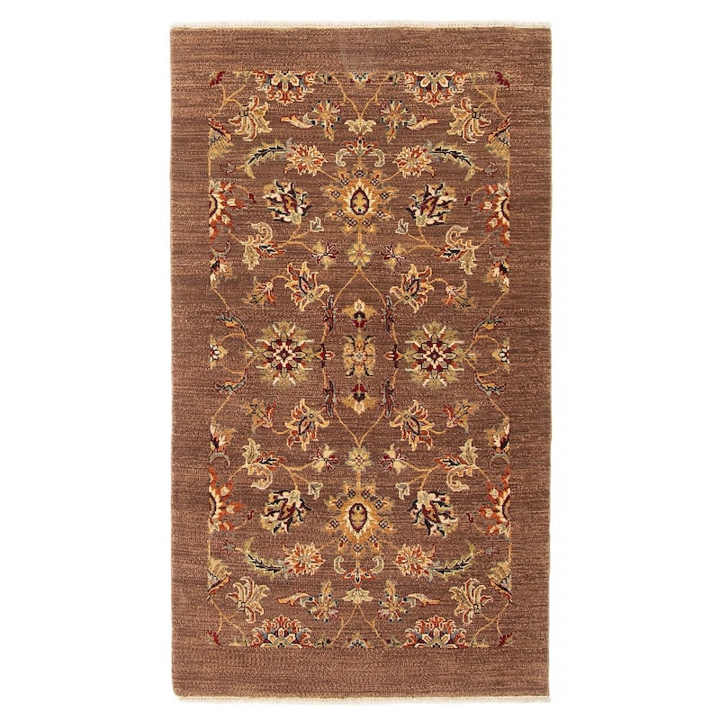 ECARPETGALLERY Hand-knotted Jamshidpour Brown Wool Rug - 3'0 x 5'3 - Brown - 3'0 x 5'3
