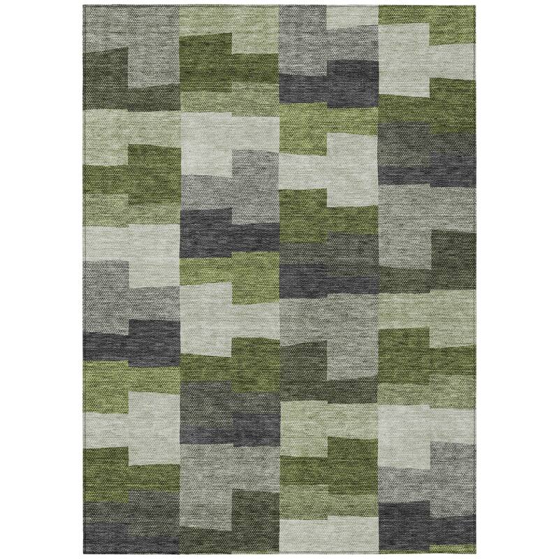 HomeRoots Geometric Transitional Rectangle Outdoor Rug