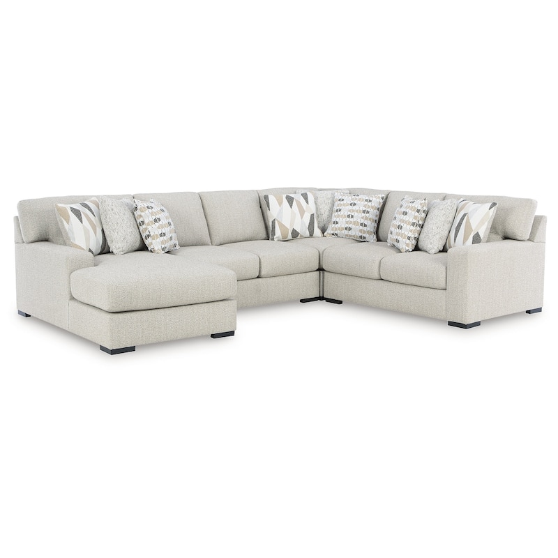 Signature Design by Ashley Laurelgrove White 4-Piece Sectional with Chaise
