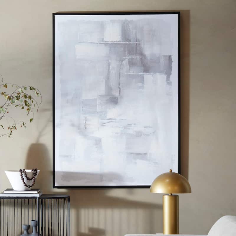 Canvas Contemporary Abstract Framed Wall Art with Black Frame