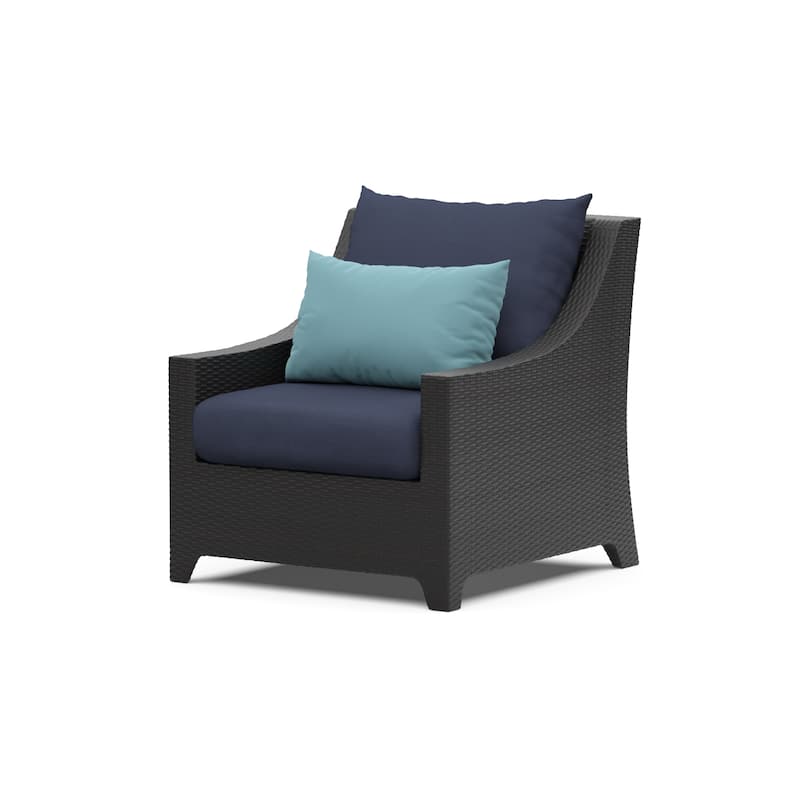 Deco 3 Piece Aluminum Outdoor Patio Club Chairs & Side Table