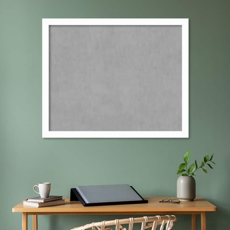 Amanti Art Basic White Narrow Framed Magnetic Board