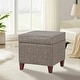 preview thumbnail 37 of 149, Adeco Square Storage Ottoman 17 inch Footstool Grey-Faux-Leather