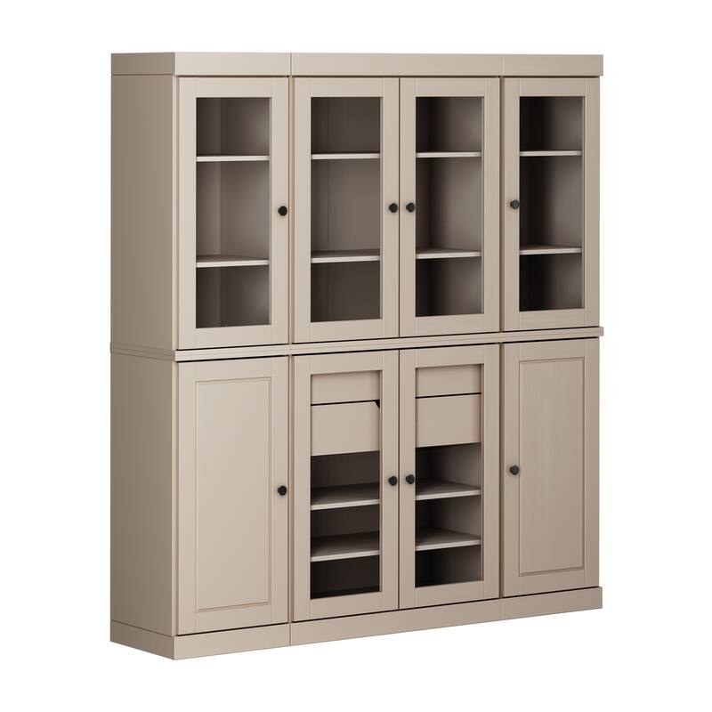 Palace Imports 100% Solid Wood Pantry Cabinet, 2 Drawers, Adjustable Shelves, 65" Wide, 71.5" Tall - 65" x 71.5"