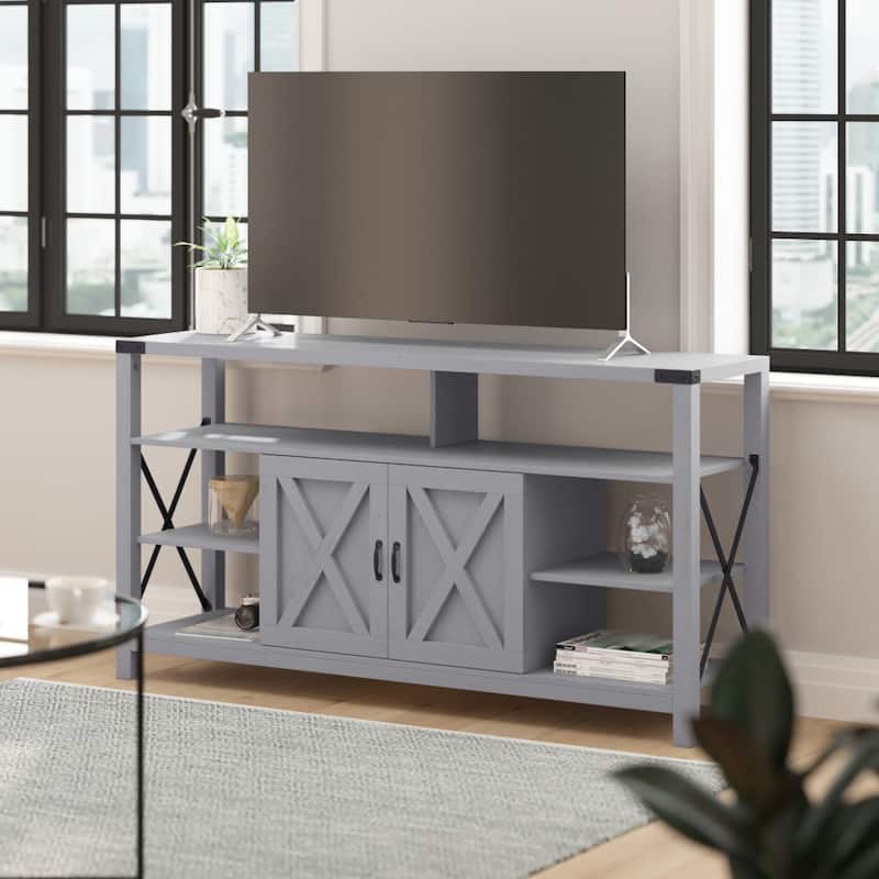 TV Stand for up to 60" TV's with Adjustable Shelf and Storage - Coastal Gray