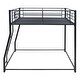 preview thumbnail 8 of 7, Modern Stylish Kids Furniture Metal Floor Bunk Bed with Sloping Stairs Full XL over Queen Kids Bed, Black