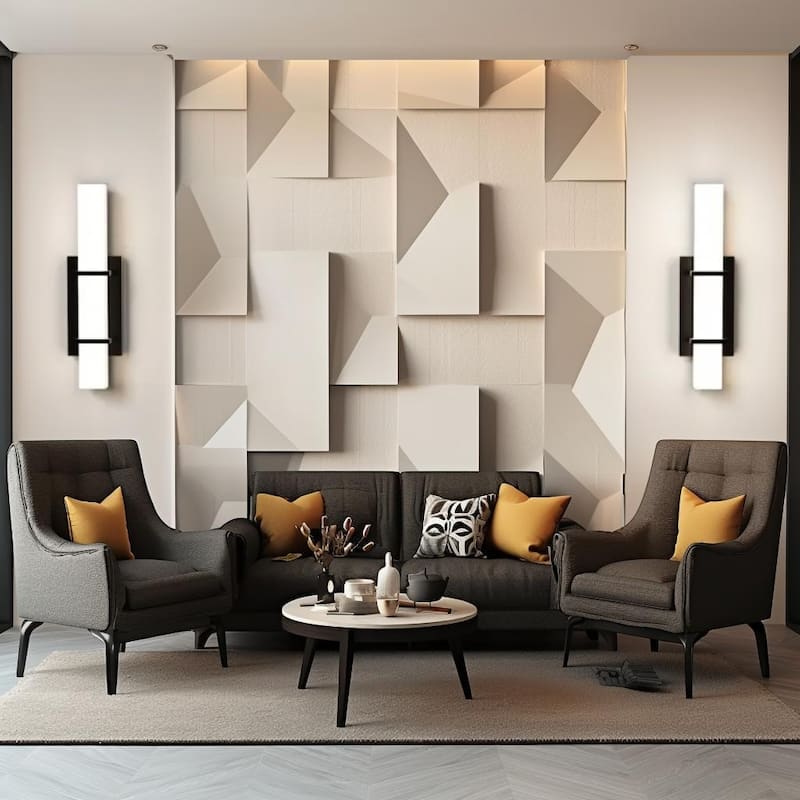 Set of 2 Modern Minimalist Gold Wall Sconces