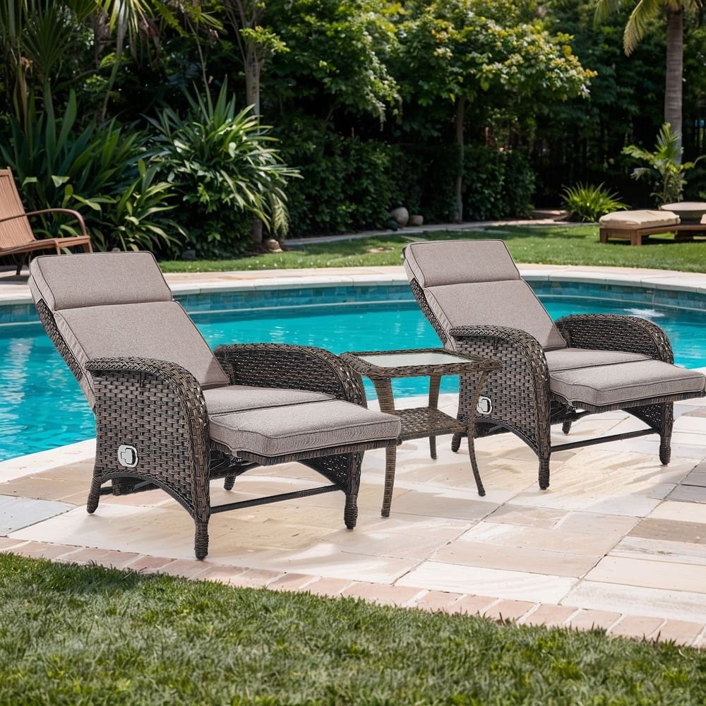 Outdoor Chaise Lounge Chair Adjustable 6-Position