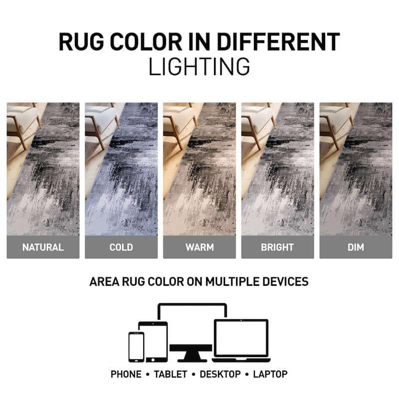 World Rug Gallery Bari Contemporary Abstract Art Area Rug