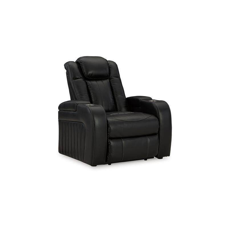 Aven Power Recliner Chair, Premium Features Midnight Blue Faux Leather