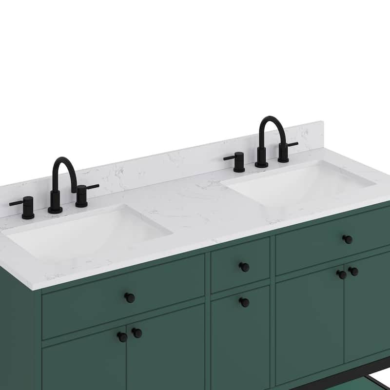 Avanity Paisley 60 in. Double Sink Vanity with Cala White Engineered Top