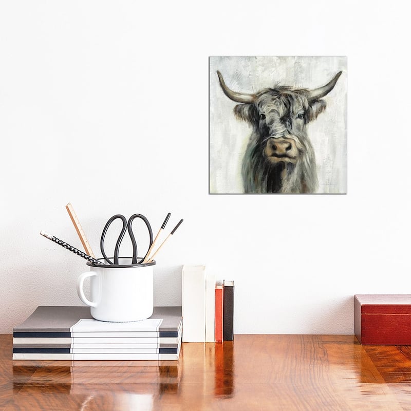 iCanvas "Highland Cow" by Silvia Vassileva Canvas Print - 12x12x0.75