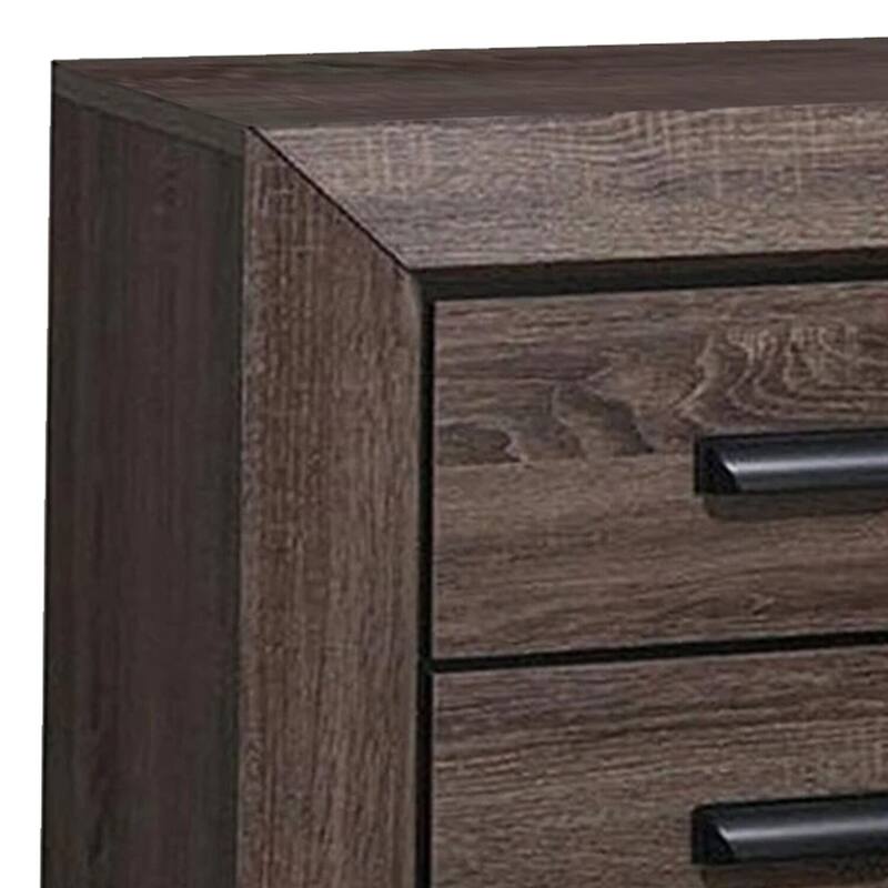 Weathered Gray 2 Drawer 16.54 in. W Nightstand with Sturdy Hardware and Ample Storage