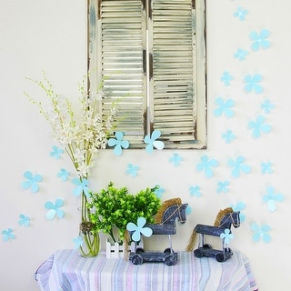 Walplus 3D Baby Blue Flowers Wall Sticker Wall Decoration DIY Home Art