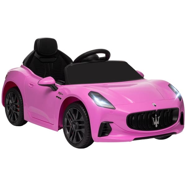 slide 2 of 18, Qaba 12V Kids Electric Car, Maserati Gran Turismo Licensed Ride on Car for Kids with Remote Control, Black Pink