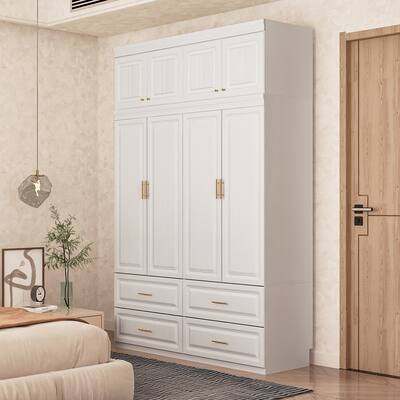 93.9"H/74.2"H Armoires Wardrobe Closet Cabinet Hanging Drawers Storage