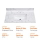 preview thumbnail 24 of 28, PROOX Bath Vanity Cultured Marble Counter Top Rectangle Porcelian Sink 37in. W x 21.5in. D - Single sink