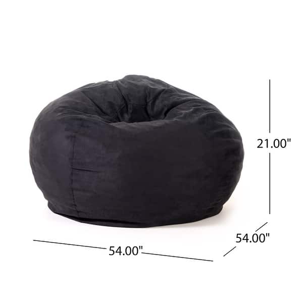 dimension image slide 5 of 10, Madison Faux Suede 5-foot Beanbag Chair by Christopher Knight Home