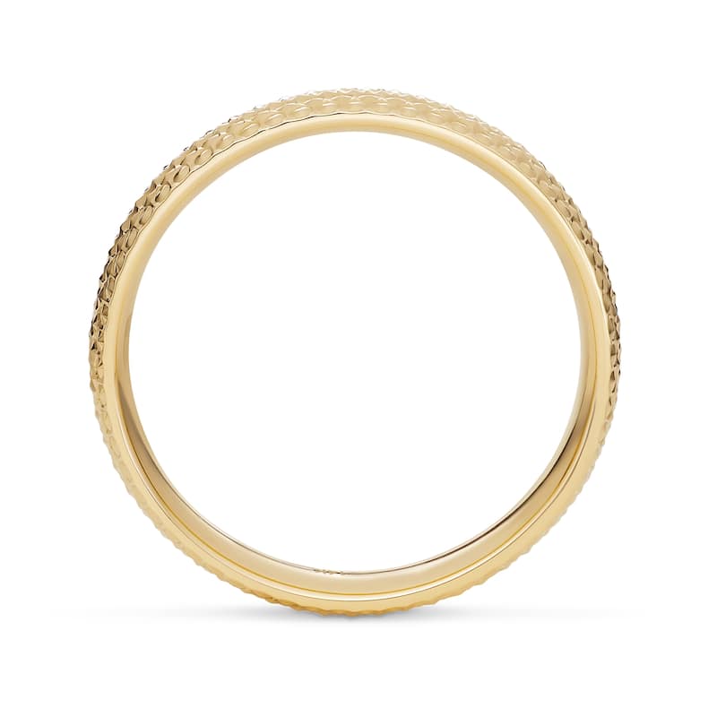 Clover 14K Yellow Gold Diamond-Cut Wedding Band & Statement Ring 4mm