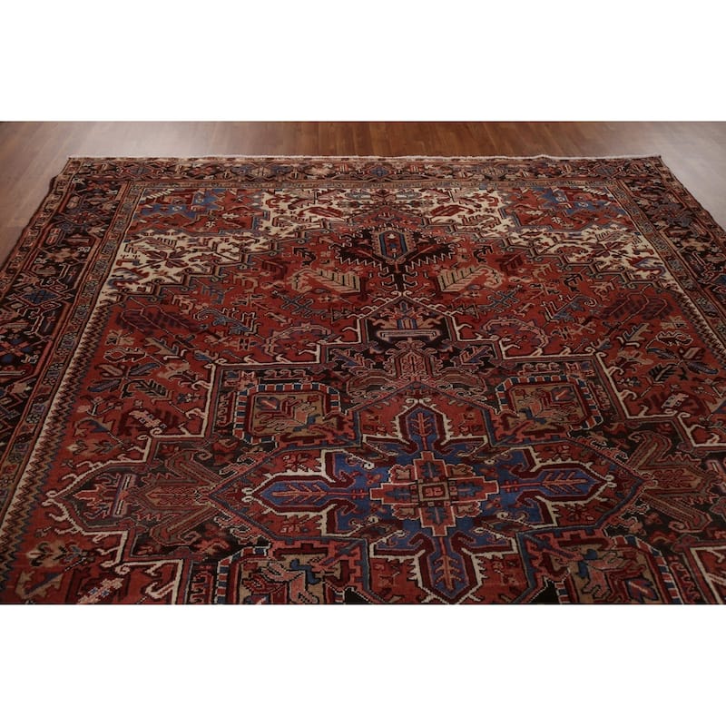 Traditional Vegetable Dye Heriz Persian Wool Area Rug Hand-knotted - 8'11" x 11'3"