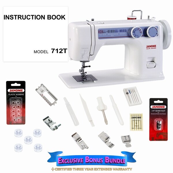 Janome 712T Treadle Sewing Machine with Exclusive Bonus Bundle