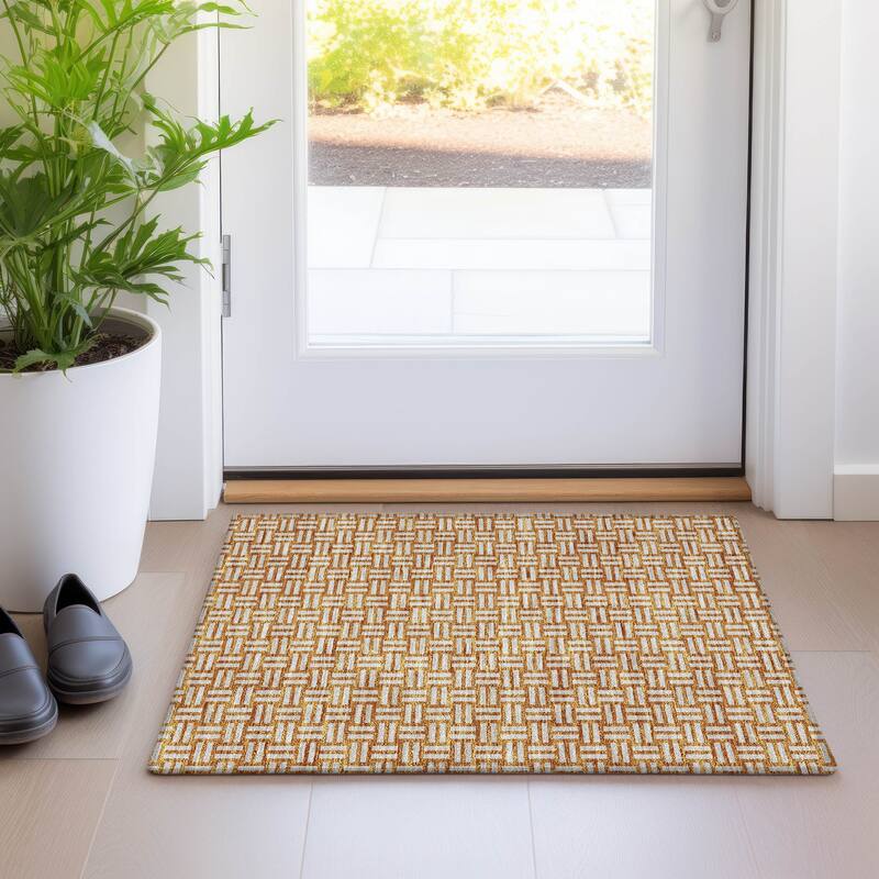 Premium Washable Super Soft Modern Weave Mayfield Rug - Terracotta - 1'8" x 2'6"