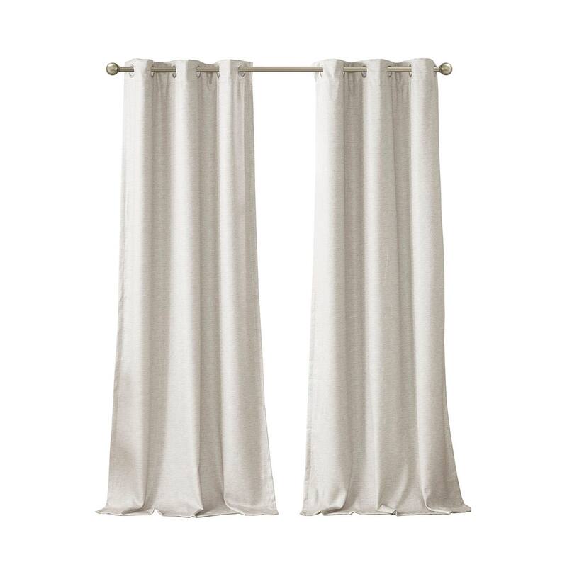 Tonal Printed Faux Silk Total Blackout Curtain Panel Pair(2 Pcs Window Panels)