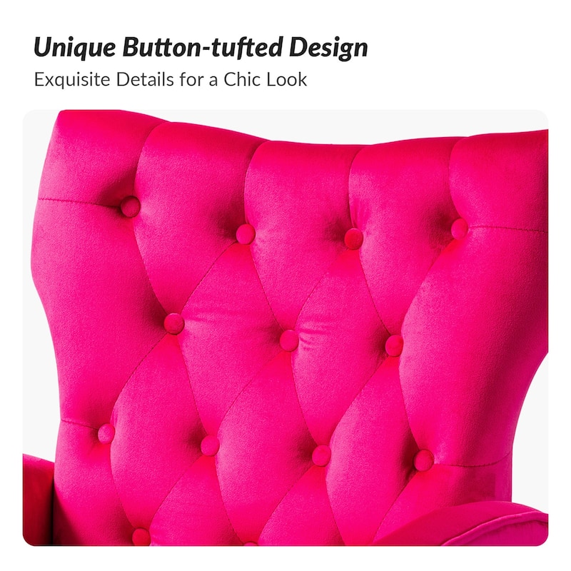 Abadiana Accent Tufted Chair with Metal Base by HULALA HOME