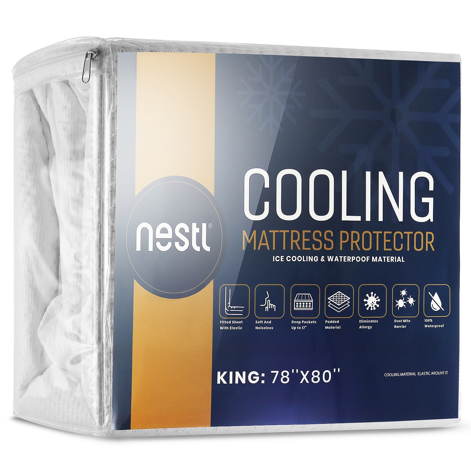 Cooling Mattress Protector Waterproof Fitted Mattress Cover