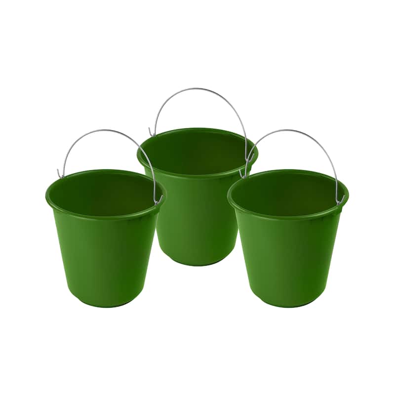 Plastic Pail with Handle 11.5 Quart (2.8 Gallon Bucket)
