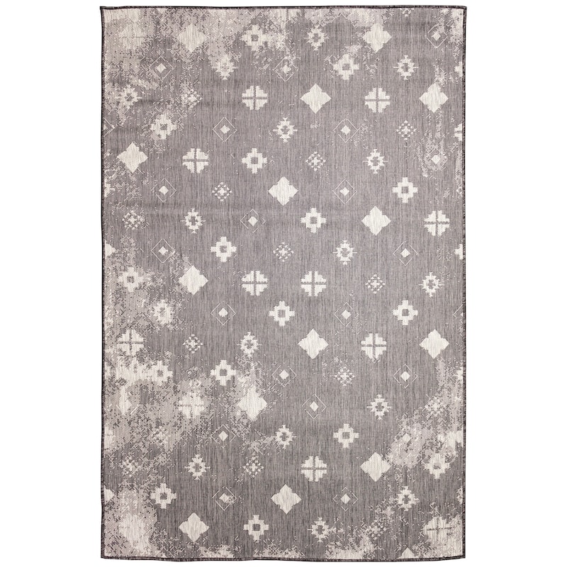 Liora Manne Carmel Porto Indoor/Outdoor Rug - 1'11" x 7'6" - Black/1'11" x 7'6"