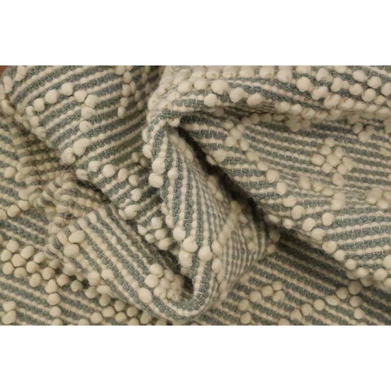 Hand Knotted Oriental 100% Wool Carpet Modern Geometric Beige & Ivories Modern Gotti Design Area Rug - 3' 11'' X 2' 4''