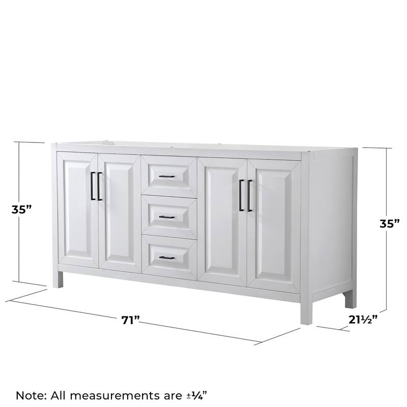 Wyndham Collection Daria 71" Double Free Standing Vanity Cabinet Only