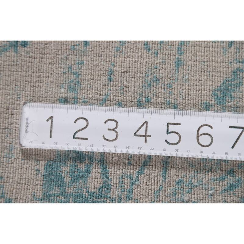 Hand Knotted Oriental 100% Wool Carpet Modern All-Over Beige & Ivories Abstract Area Rug - 8' 0'' X 6' 3''