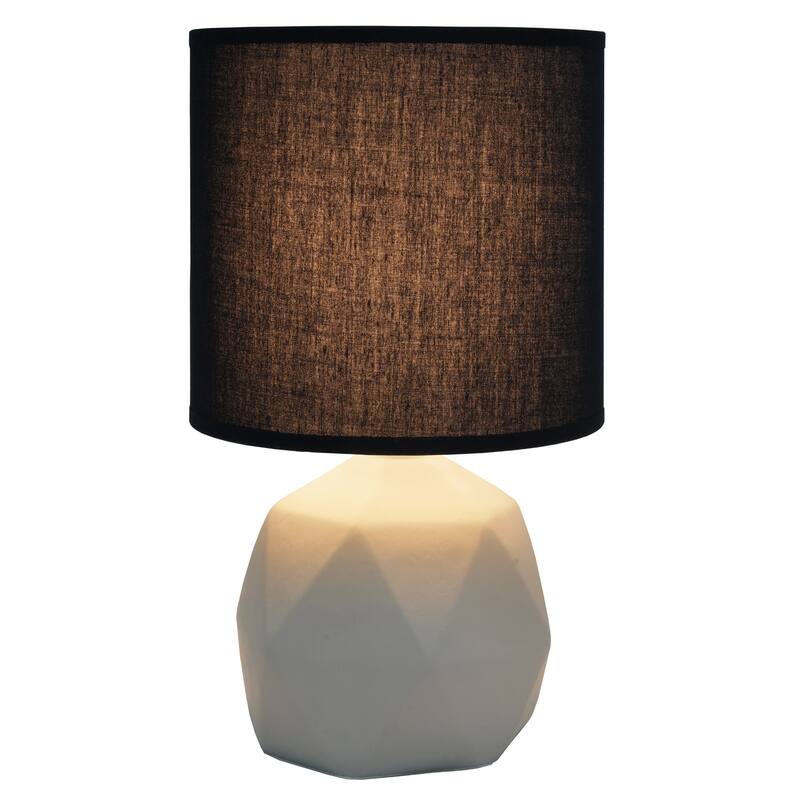Geometric Concrete Table Lamp with Drum Shade - 10.5" - Black