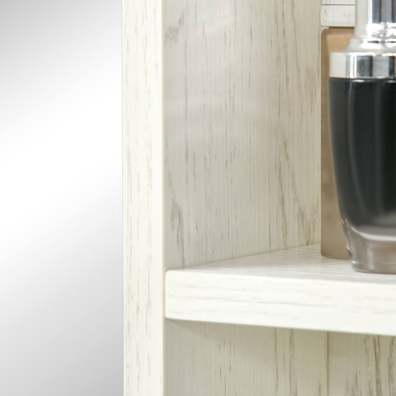 Wall-Mounted Bathroom Medicine Cabinet with Mirror, 2-Tier Storage Shelf, Space-Saving Over Toilet Cabinet