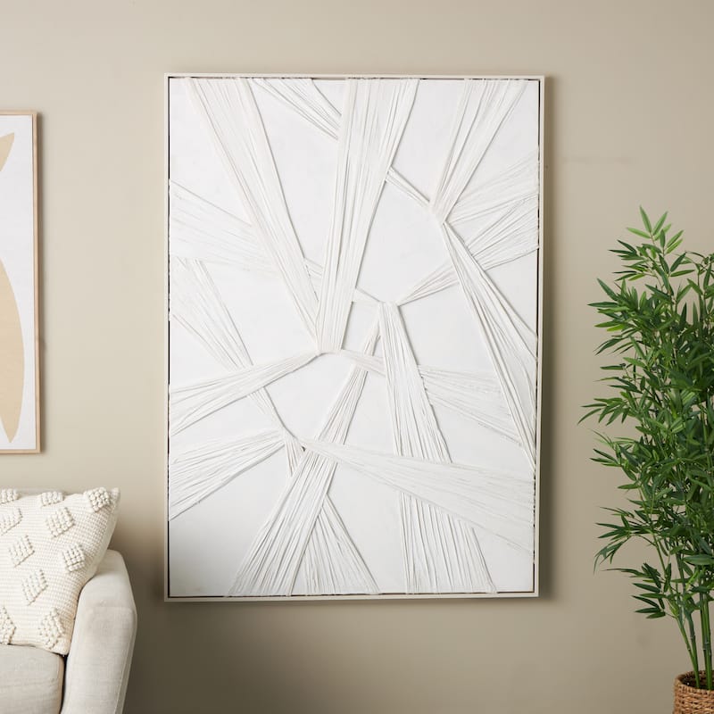 Wood Abstract Intertwined Cloth Home Wall Decor - White - Roche River Decor