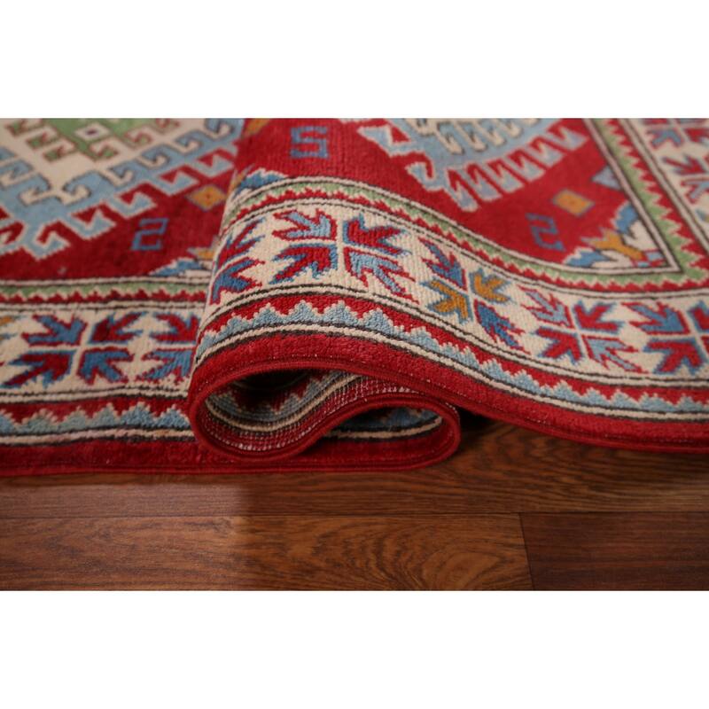 Kazak Oriental Accent Rug Handmade Traditional Foyer Wool Carpet - 3'2" x 5'1"