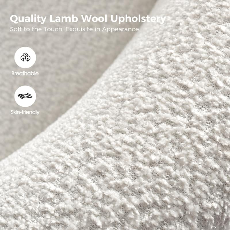 Joseph Modern Boucle Solid Wood Armchair Chair By HULALA HOME