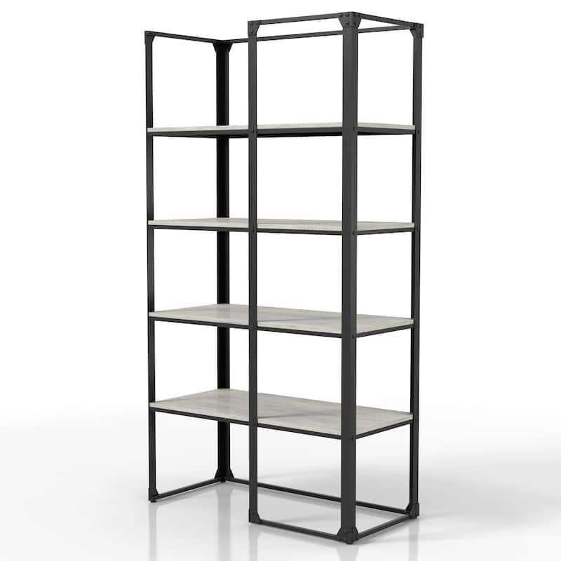 Avila Urban Matte Black Metal 4-Shelf Bookshelf by Furniture of America