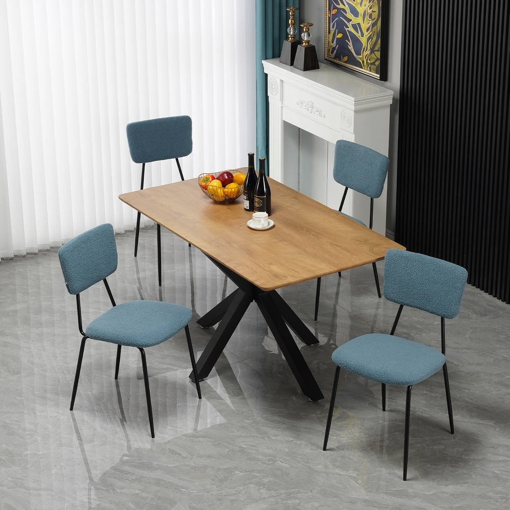 Set of 4 Chrome Finish Synthetic Fiber Dining Chairs Bed Bath